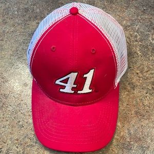 Authentic Headwear Vintage NASCAR Red Number 41 Adjustable Cap. Used Condition.